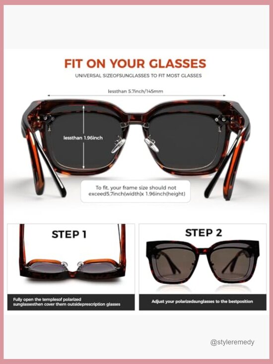 Oversized Fit Over Glasses Polarized Sunglasses, TR90 Frame, TAC Lens